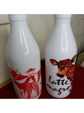 Egizia Italy collectible milk bottles X 2